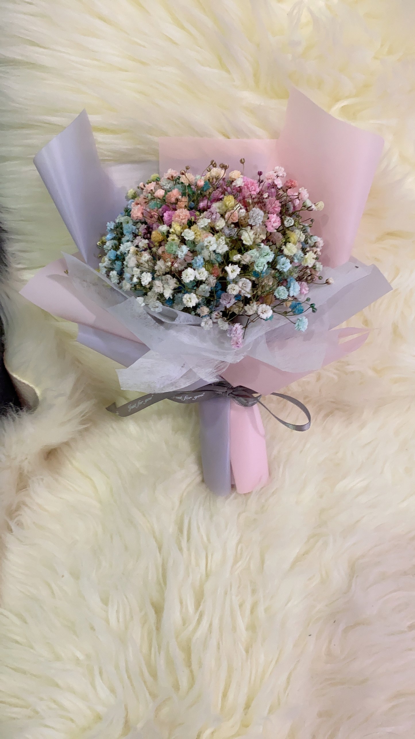 Rainbow Baby Breath Bouquet - S Size