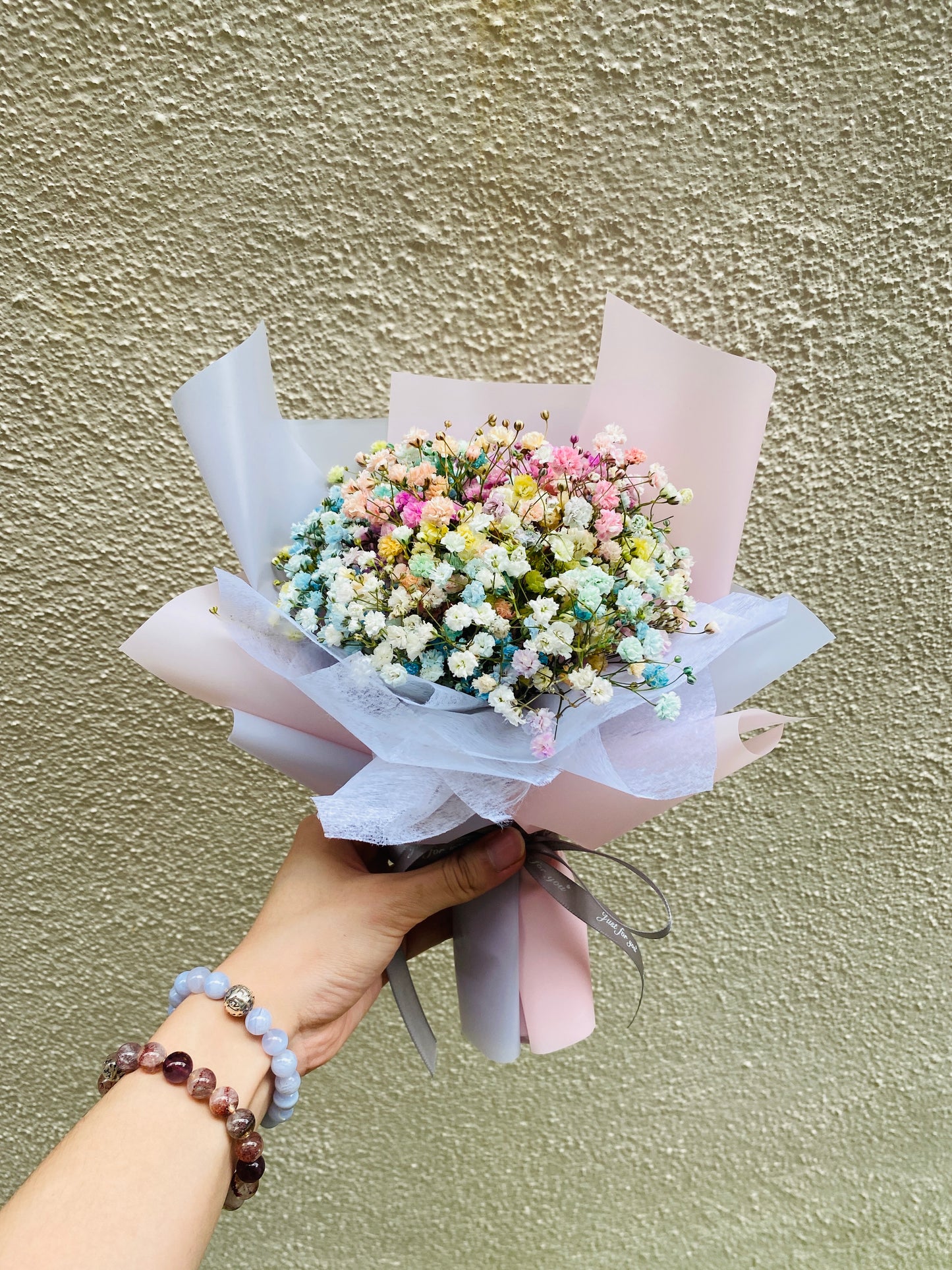 Rainbow Baby Breath Bouquet - S Size