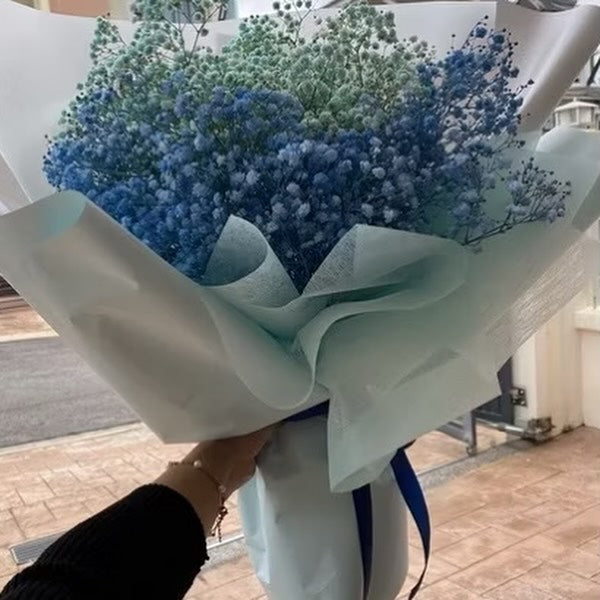 Tiffany Blue + Blue Baby Breath Bouquet