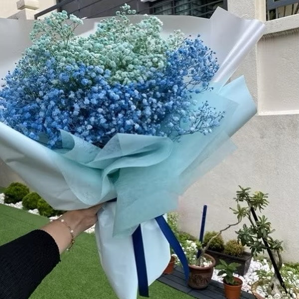 Tiffany Blue + Blue Baby Breath Bouquet