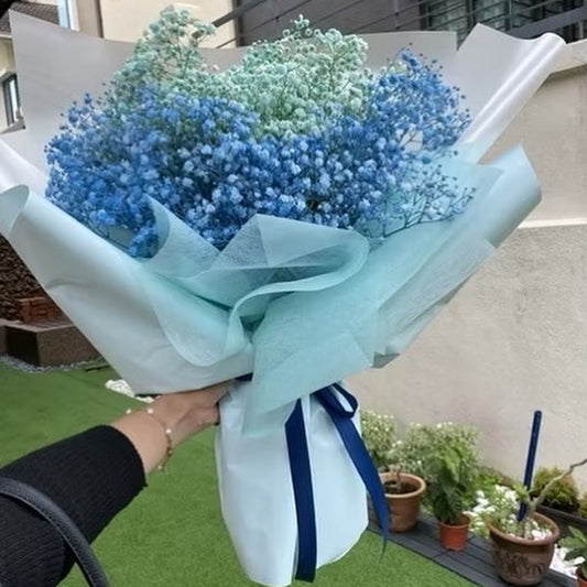 Tiffany Blue + Blue Baby Breath Bouquet