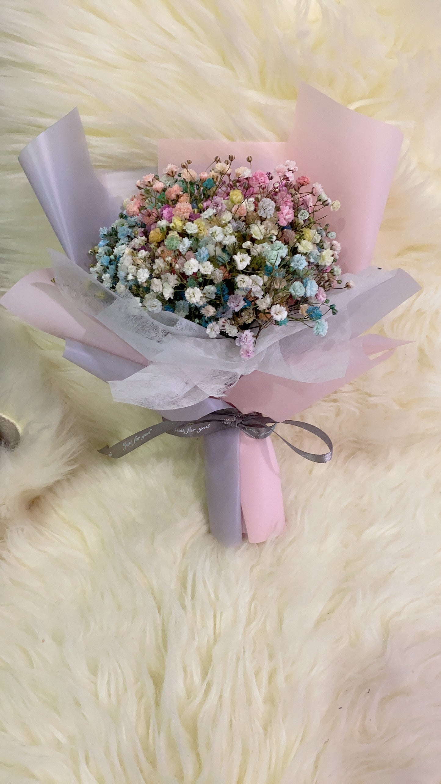 Rainbow Baby Breath Bouquet - S Size