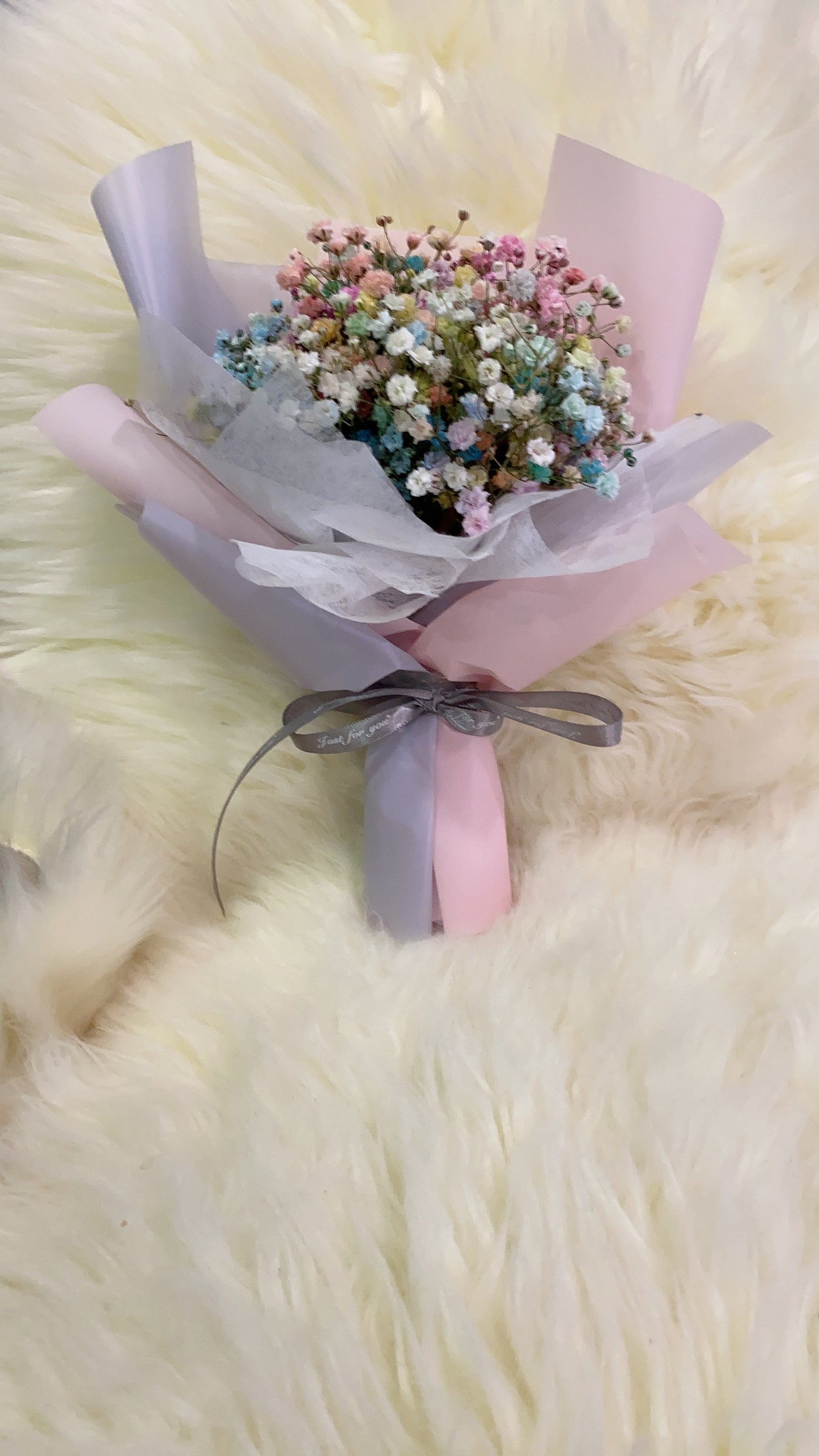 Rainbow Baby Breath Bouquet - S Size