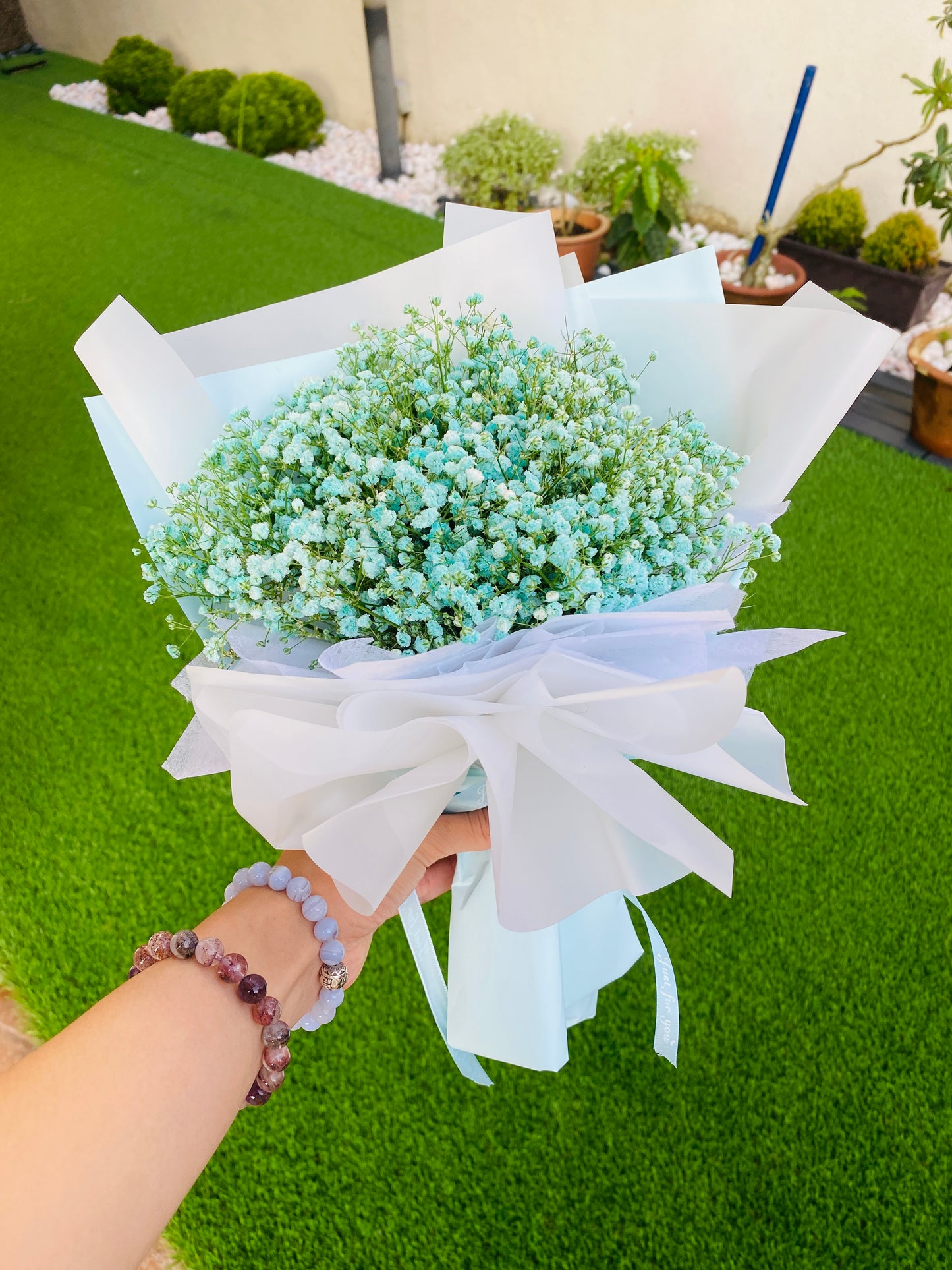 Tifanny Blue Dreams In Bloom - Baby Breath Bouquet