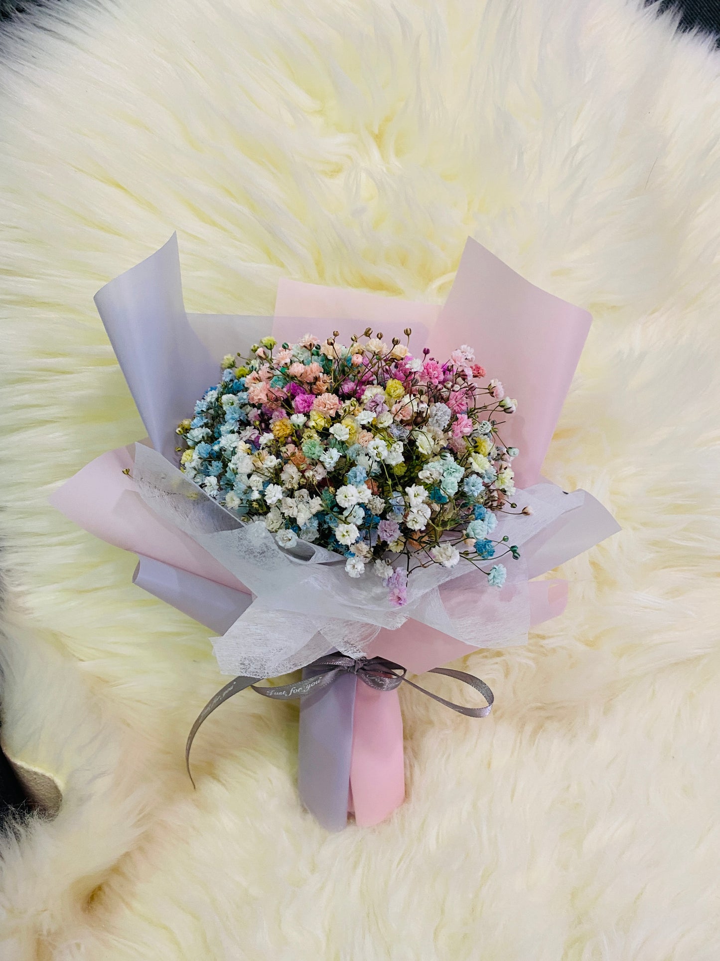 Rainbow Baby Breath Bouquet - S Size