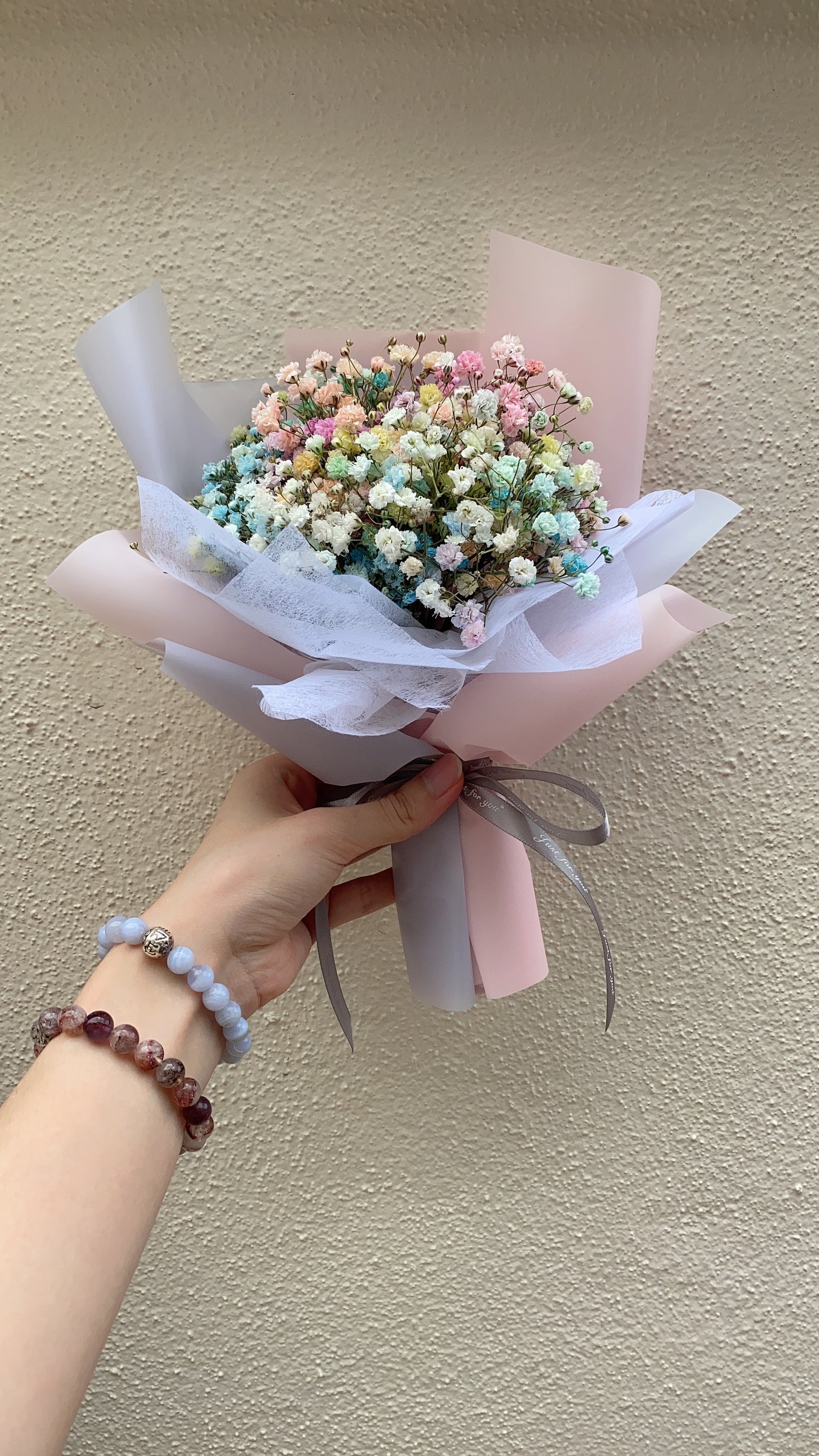 Rainbow Baby Breath Bouquet - S Size