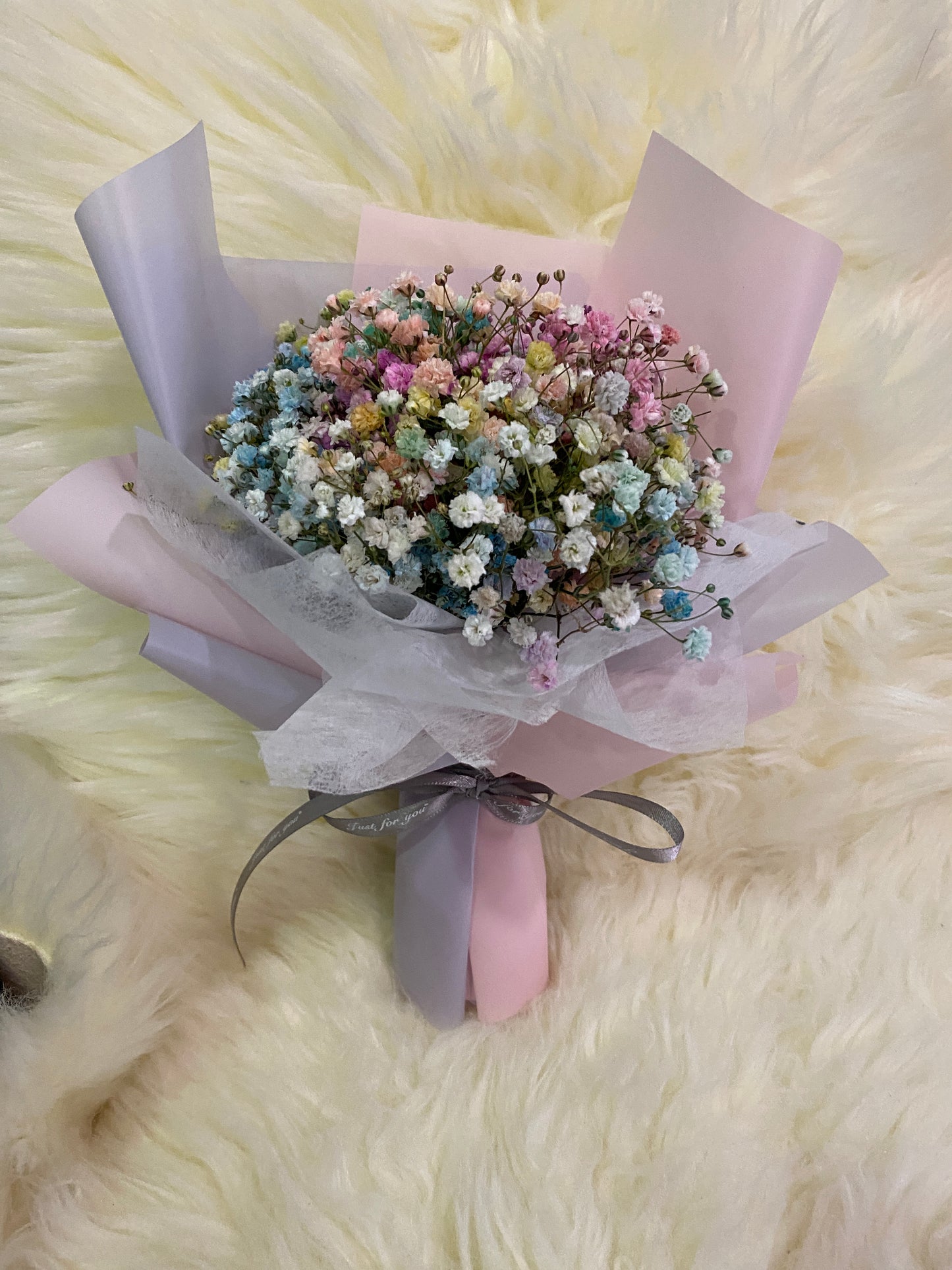 Rainbow Baby Breath Bouquet - S Size