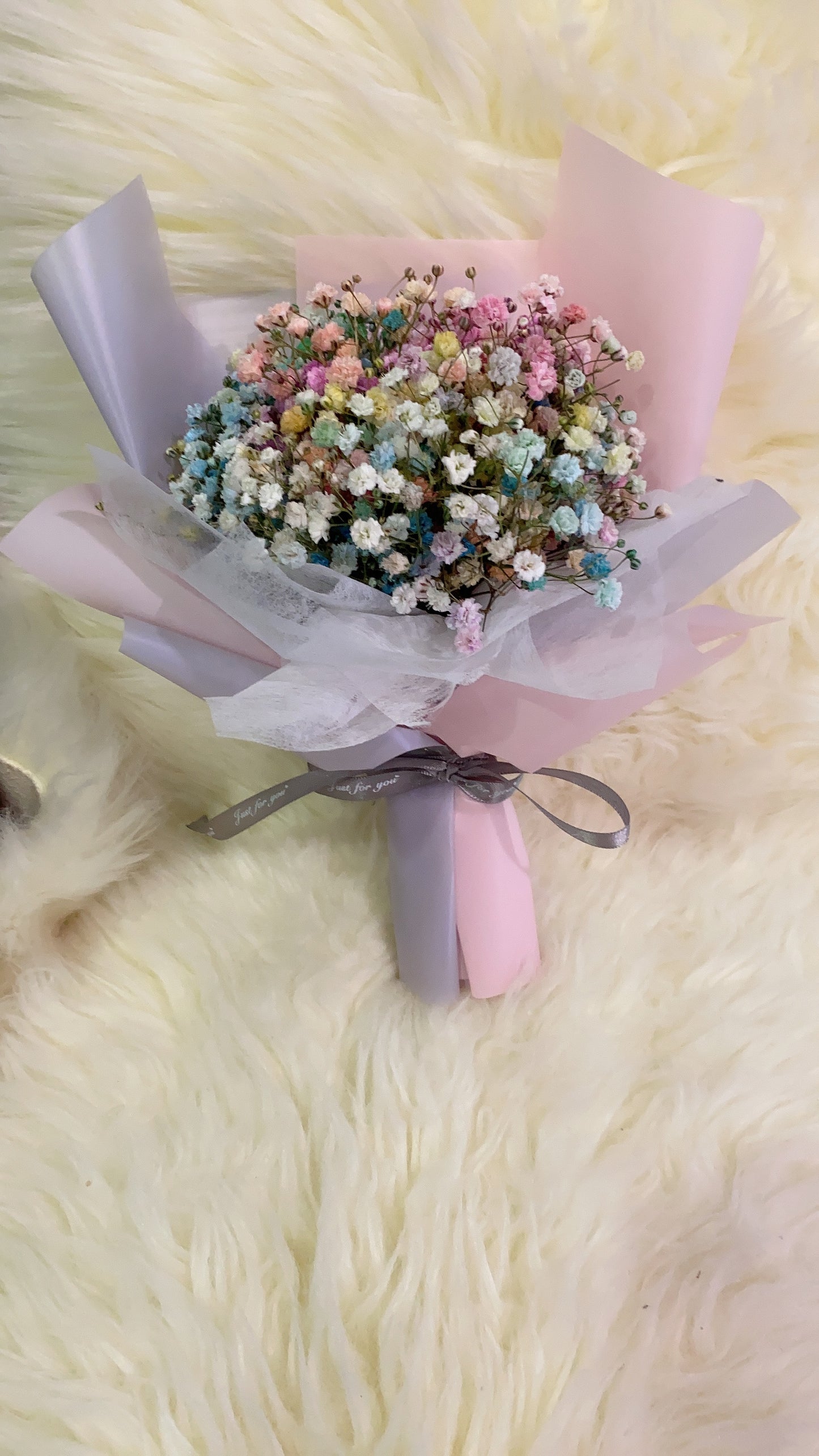 Rainbow Baby Breath Bouquet - S Size