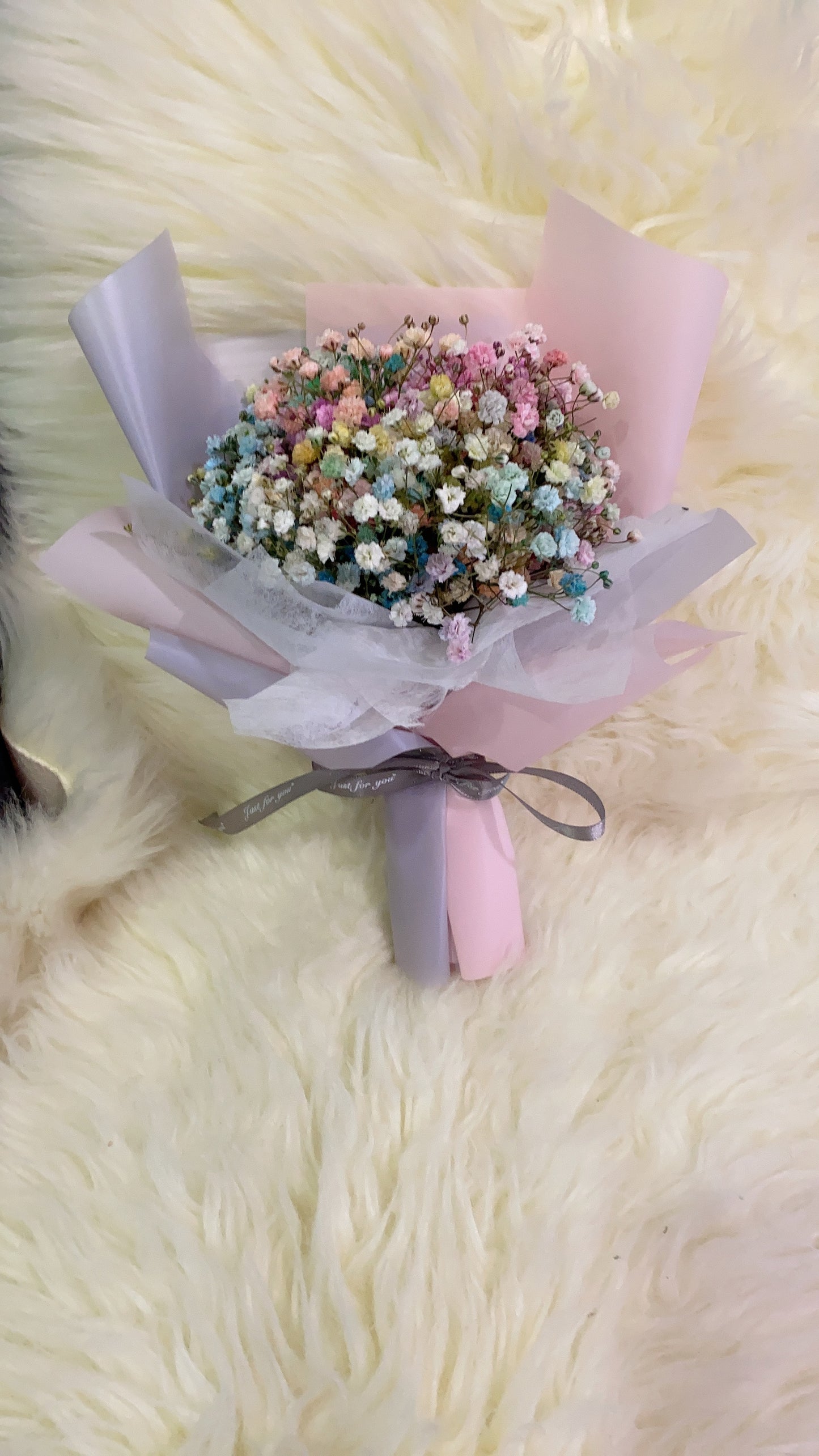 Rainbow Baby Breath Bouquet - S Size