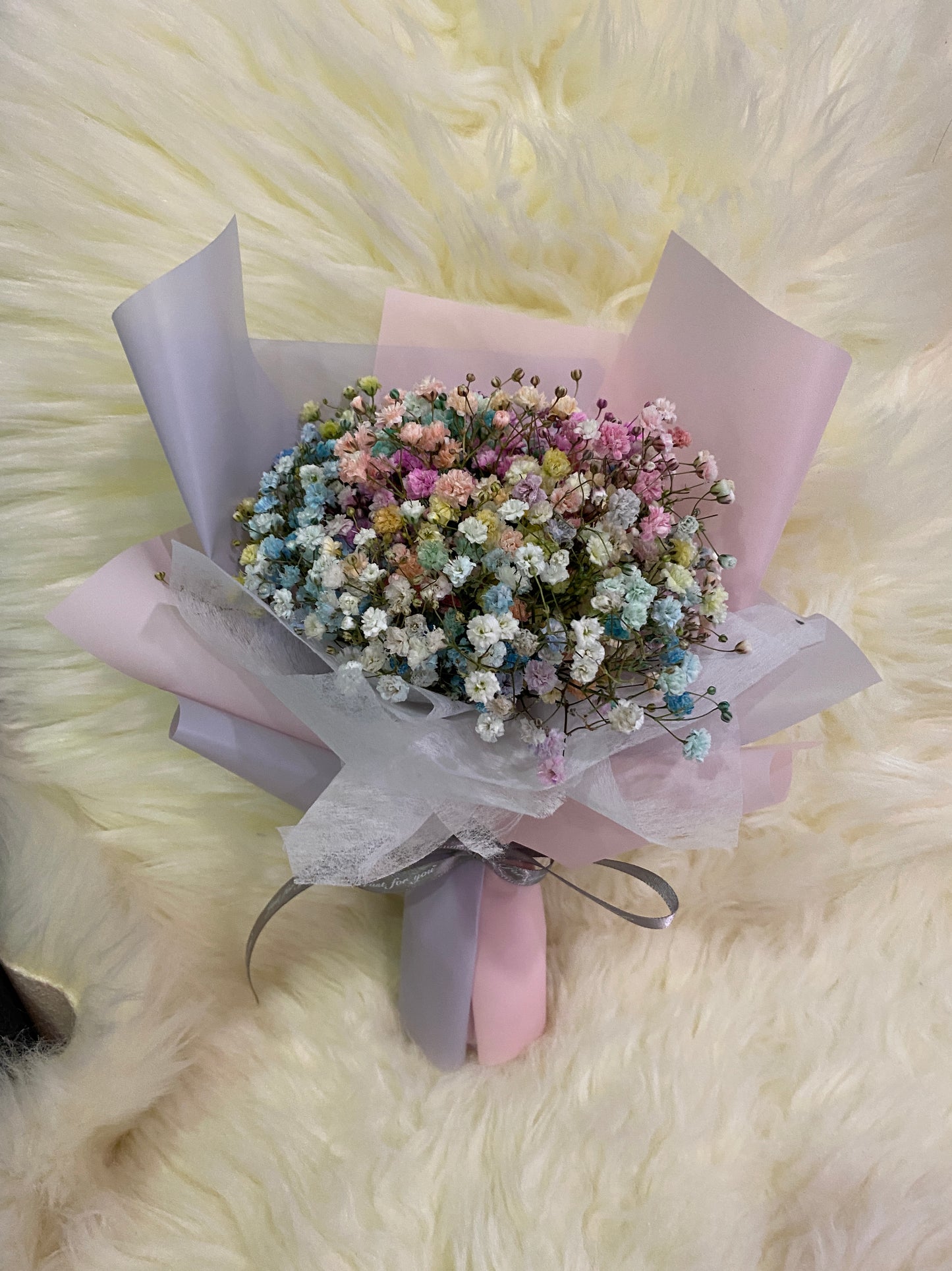 Rainbow Baby Breath Bouquet - S Size