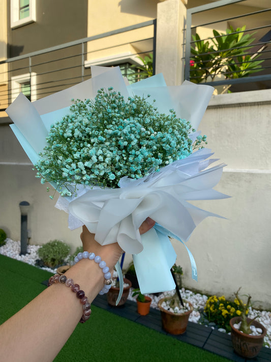 Tifanny Blue Dreams In Bloom - Baby Breath Bouquet