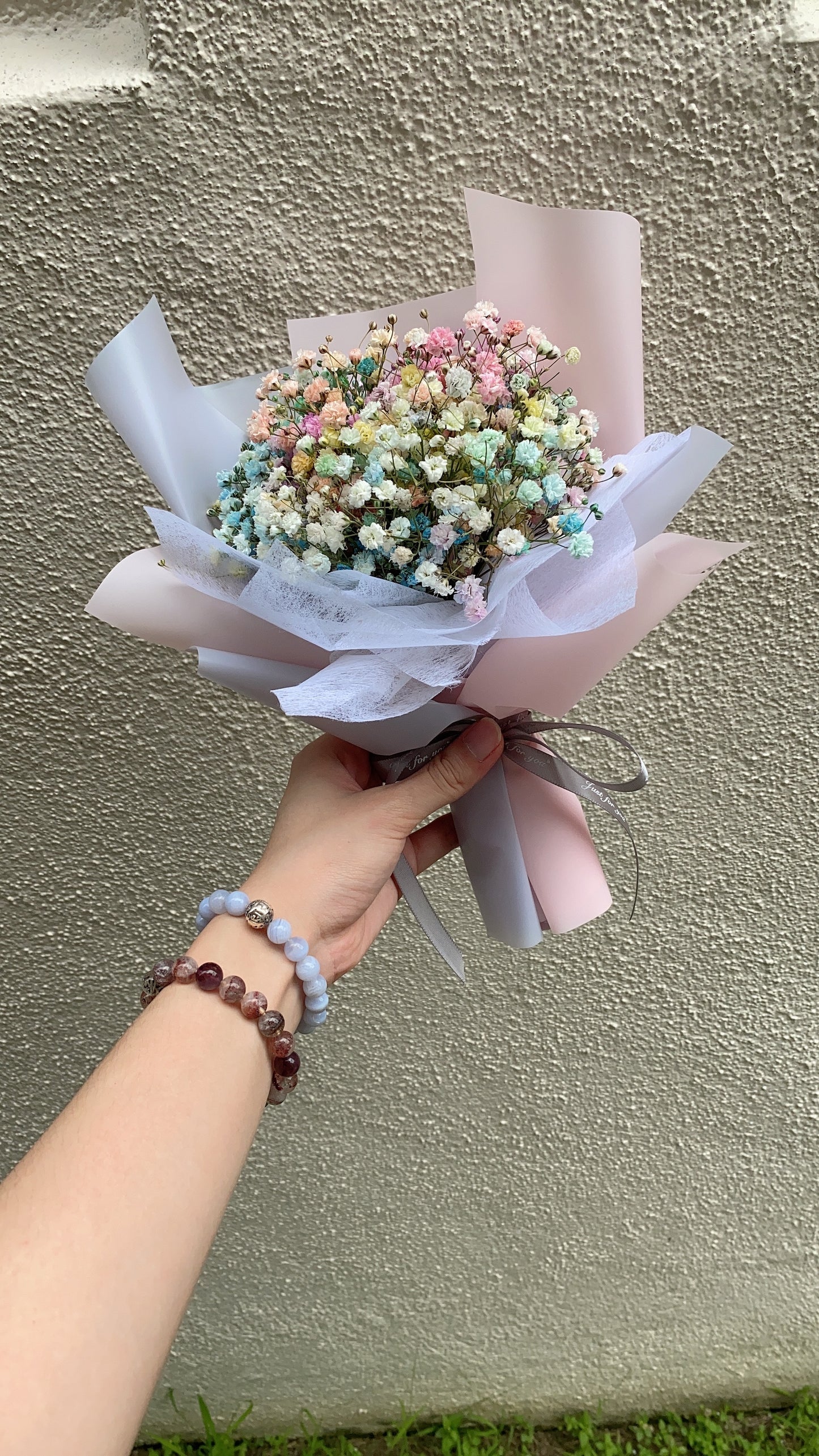 Rainbow Baby Breath Bouquet - S Size