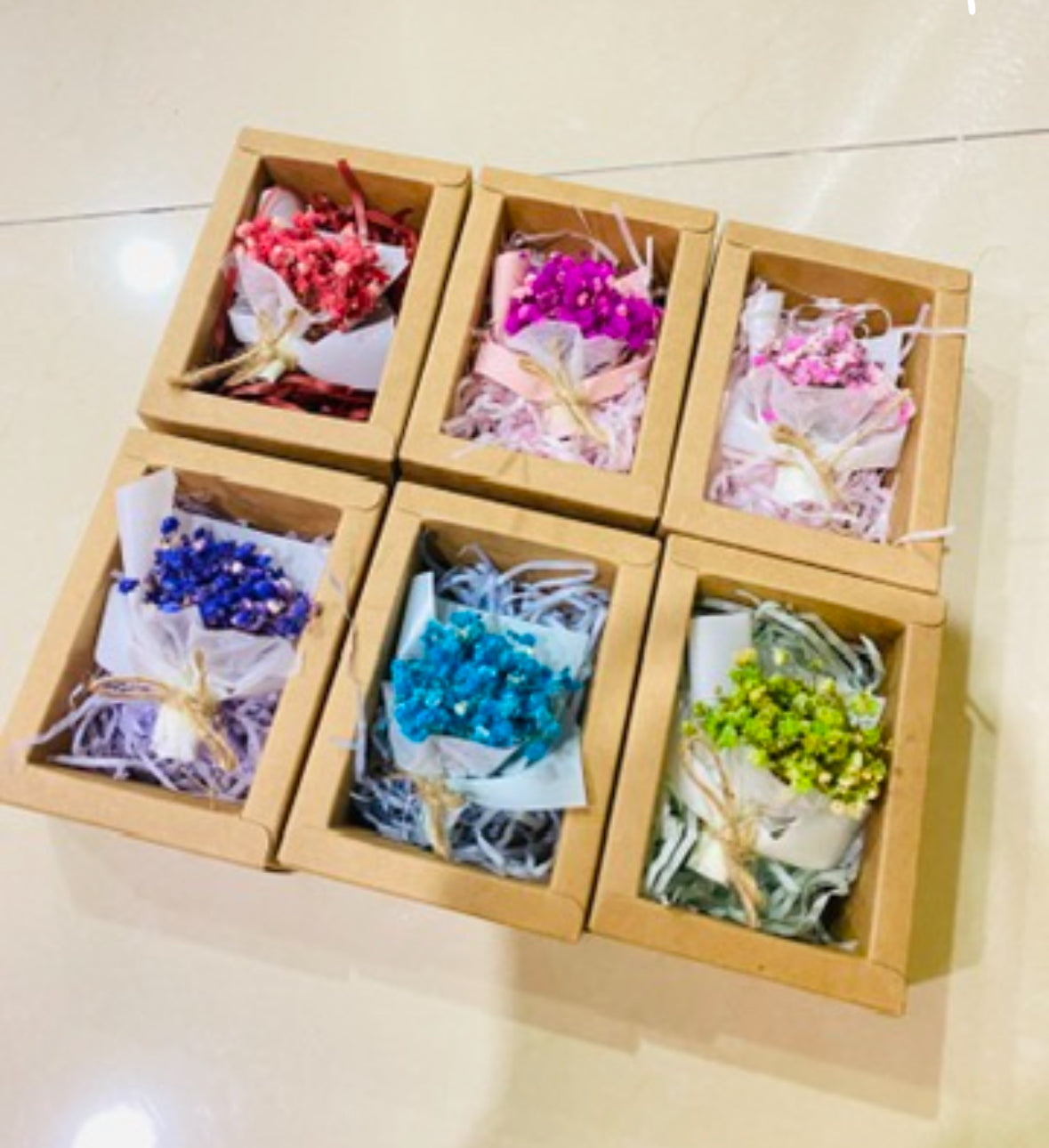 XS Mini Baby Breath Bouquet with Box