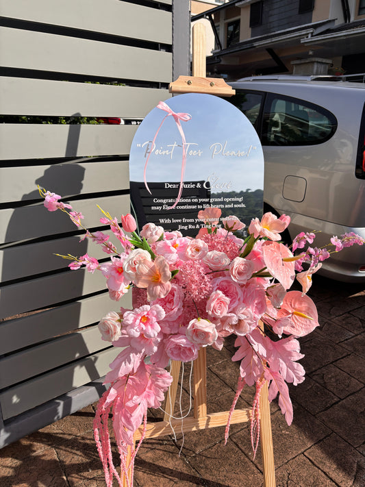 Opening Mirror Stand with Flower Arrangement