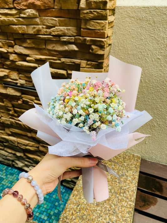 Rainbow Baby Breath Bouquet - S Size